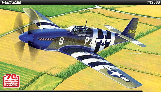 1:48 P51B Mustang Blue Nose USAAF Fighter Normandy Invasion 70th Anniversary (D)