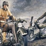 WWII US Soldiers on Motorcycles (2) D-Day