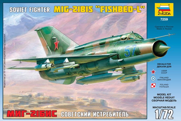 1-72 Soviet MiG21BIS Fishbed-L Fighter Zvezda