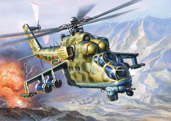1-72 Soviet Mil Mi24V-VP Hind E Attack Helicopter Zvezda